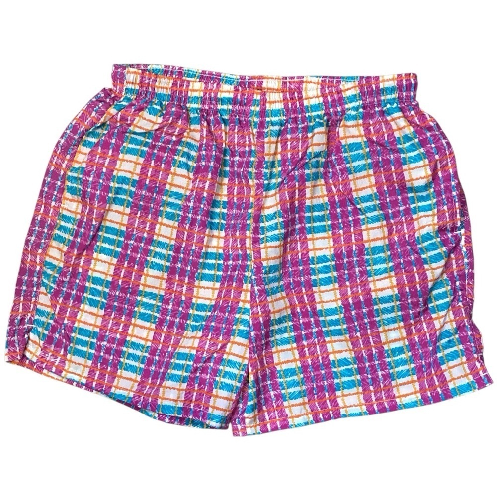 Vintage 90s Jake O’s Silky Nylon Beach Gym‎ Shorts, Medium Multicolor